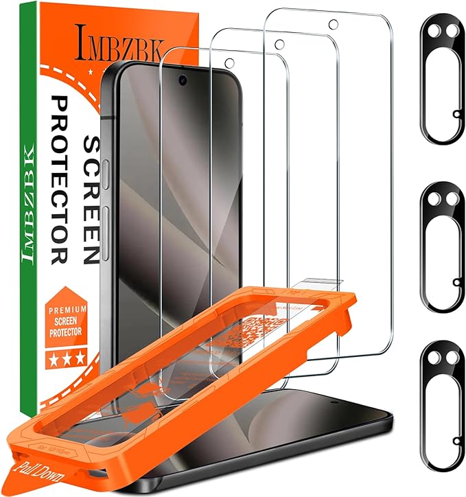 IMBZBK 3 Pack Screen Protector for Google Pixel 10 Pro, 3 Tempered Glass Camera