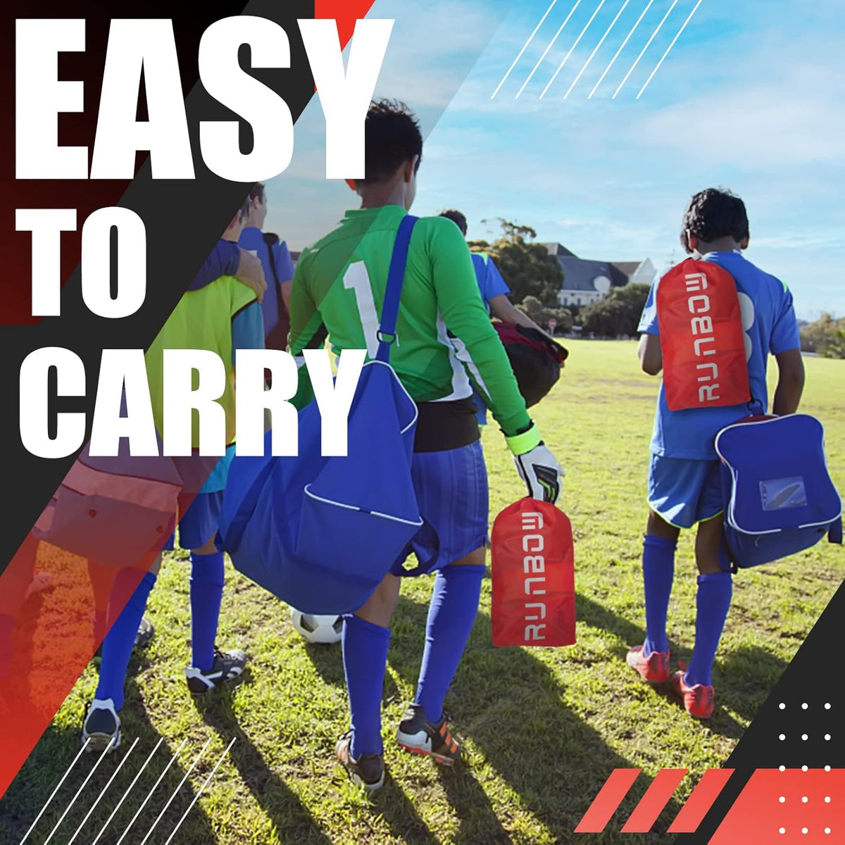 RUNBOW 9x5 FT Portable Kids Soccer Goal - Folding Soccer Net with Carry Bag for Indoor/Outdoor Training