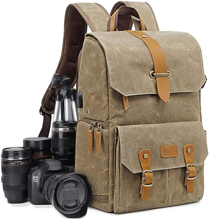 UBAYMAX Camera Backpack, DSLR SLR Waterproof Canvas Camera Bags Rucksack 15.6