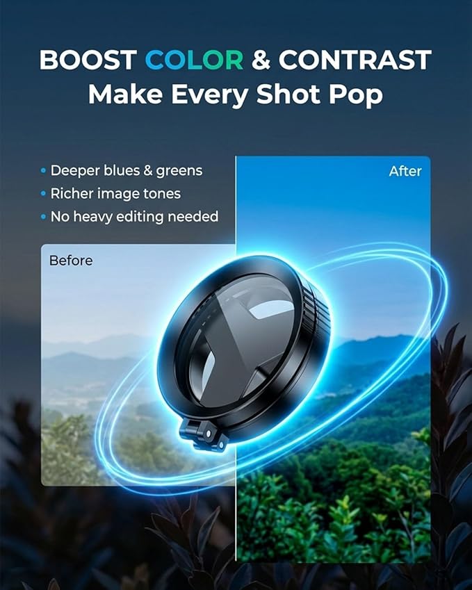 Anti-Glare Magnetic Phone Filter 2-in-1 Magnetic Cpl & Star Filter Lens