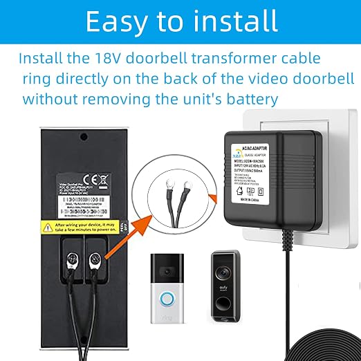 Doorbell Power Adapter 18V500MA Video doorbell Transformer