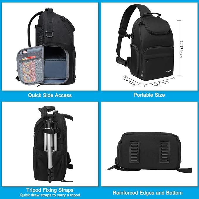 MOSISO Camera Sling Bag, DSLR/SLR/Mirrorless Camera Case Crossbody Photography