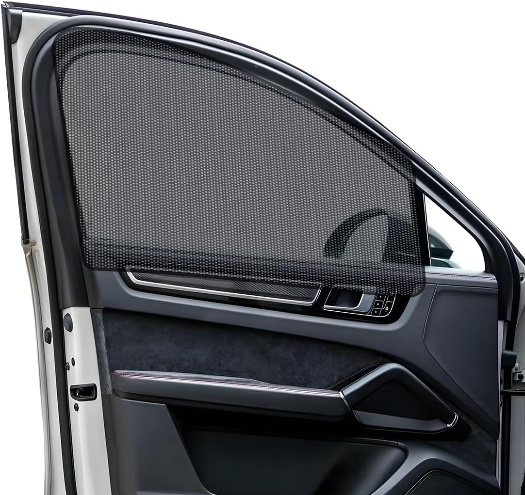2PCS Car Window Shade, 19.3"×29.1" Magnetic Auto Front Side Window Cling Sunshade, Car Window Screen for Sun, Glare and UV Rays Protection, Vehicle Sun Shades for Baby