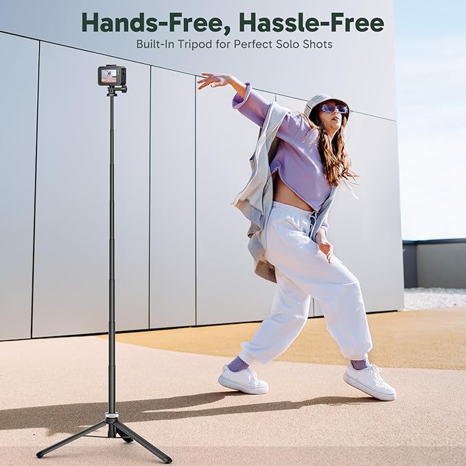 AKASO 63"/160cm Selfie Stick Extendable Tripod Stand Action Camera Accessories
