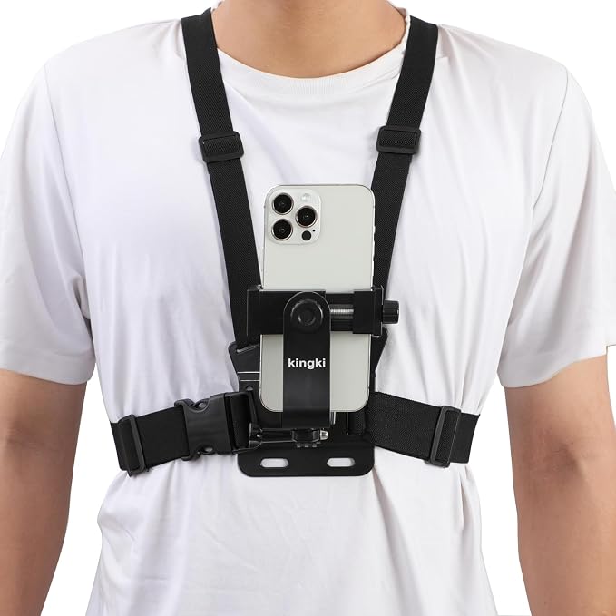 KINGKI Mobile Phone Chest Mount Harness Strap Holder Cell Phone Clip Action