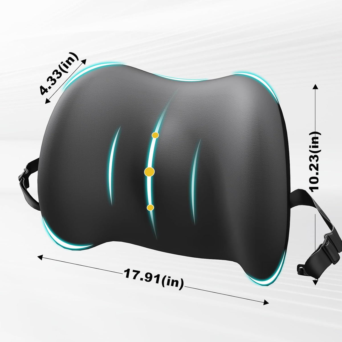 BYMECOST Cooling Lumbar Support Pillow for Car,Memory Foam Car Back Cushion