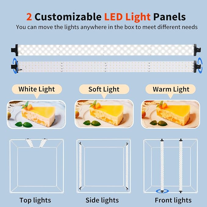 32"x32" Photo Studio Light Box for Photography, 3 Color 10-Level Adjustable