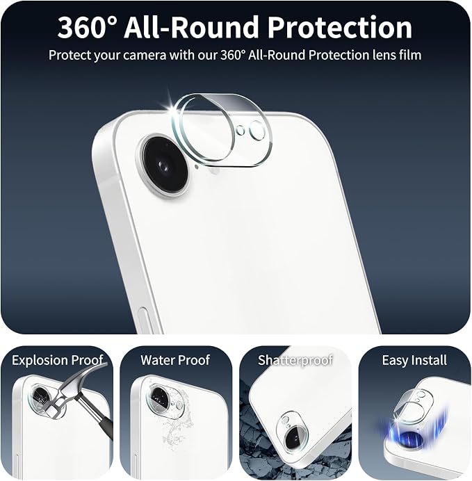 3+3+1-Pack, Screen Protector and Camera Lens Protector