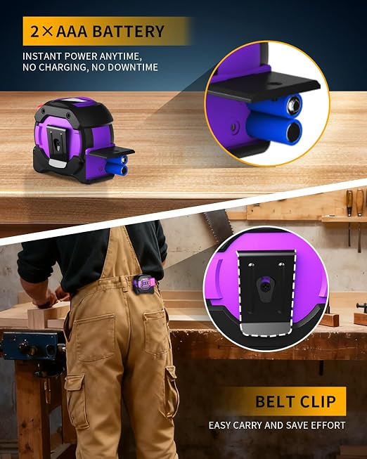 3 in 1 Digital Laser Tape Measure, 197ft/60m Laser Distance Meter, 16ft/5m