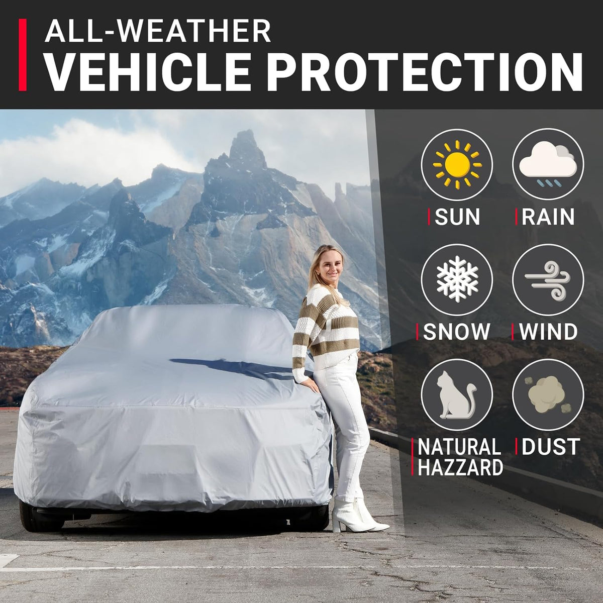 iCarCover Premium Car Cover for 1966-1976 BMW 2002, 2002Ti, 2002Tii 02 Series Heavy Duty Waterproof All-Weather Automobiles Custom Fit Indoor Outdoor UV Snow Protection Covers with Straps and Bag