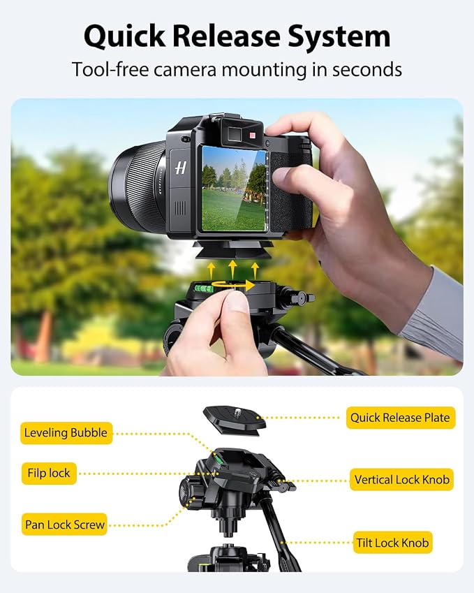 UBeesize 74" Camera Tripod