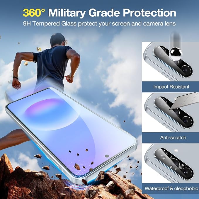 2+2 Pack for Samsung Galaxy A57 5G Screen Protector & Camera Lens Protector