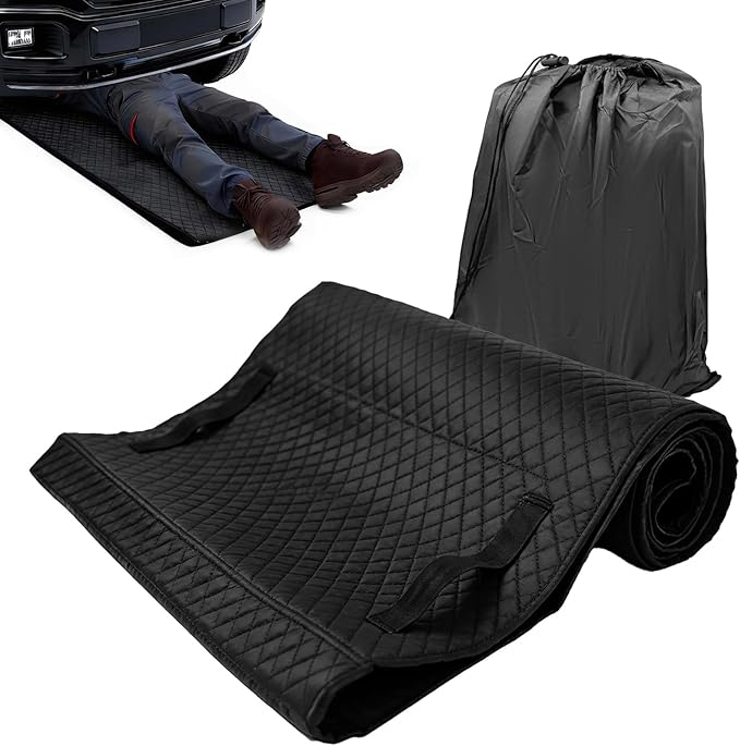 57" x 26" Rolling Creeper Mat, Double-Layer High-Friction & Non-Slip Car Repair Pad with Sponge Padding for Low Clearance Vehicles, Mechanics, Trucks