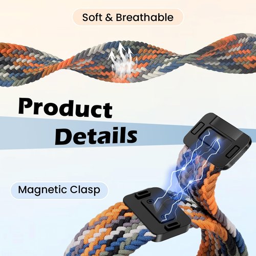 Elastic Braided Bands Compatible with Fitbit Charge 5/Fitbit Charge 6 for Women Men,Adjustable Breathable Replacement Stretchy Nylon Loop Wristband Sport Strap
