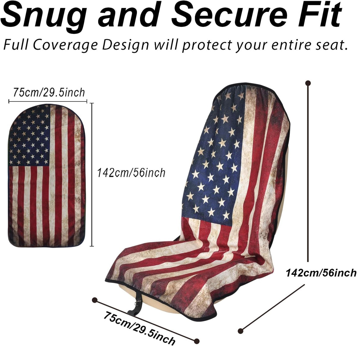 Sweat Towel Car Seat Cover Protector Front Seats for Gym Workout, Running, Swimming, Beach and Hiking, Waterproof Universal Seat Cover for Car, Truck, Van & SUV (2pcs Front Seat)