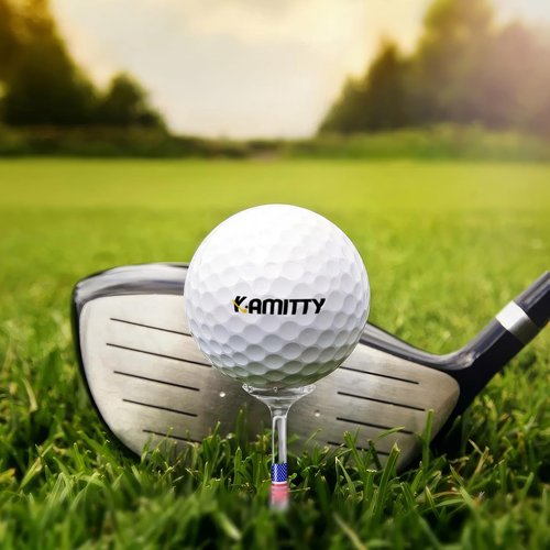 Kamitty Golf Tees Plastic, Unbreakable Golf Tee 3 1/4" Pack of 50/80 with Big Cup & 8 Prongs, Reduces Friction & Side Spin, Multiple Colors Long Golf Tees Bulk, American USA Flag (USA Flag 50 Pack)