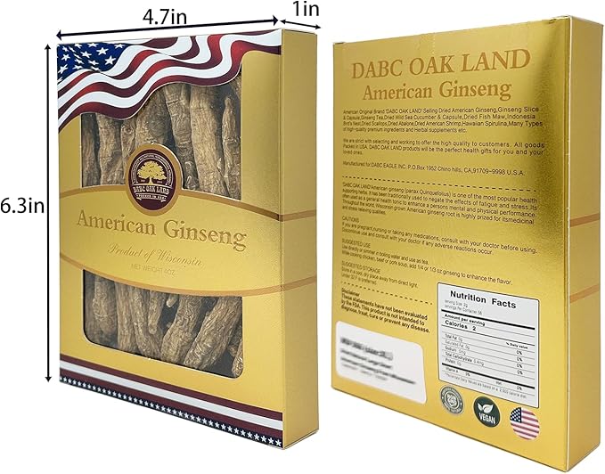 American Ginseng Slices from Wisconsin (Sliced Ginseng Root）Wisconsin Grown!Most People Use It to Make Ginseng Tea! Good for Health! (American Ginseng Slices (Small Round), 1 Box of 4 Ounces)