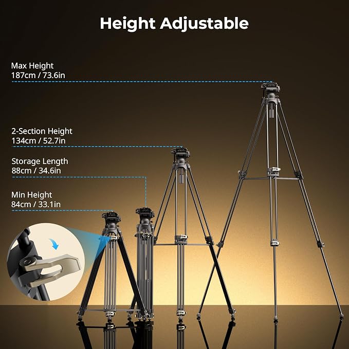 SmallRig AD-01S Video Tripod, Dual-Mode Quick Release Plate, Load up to 13.2lb