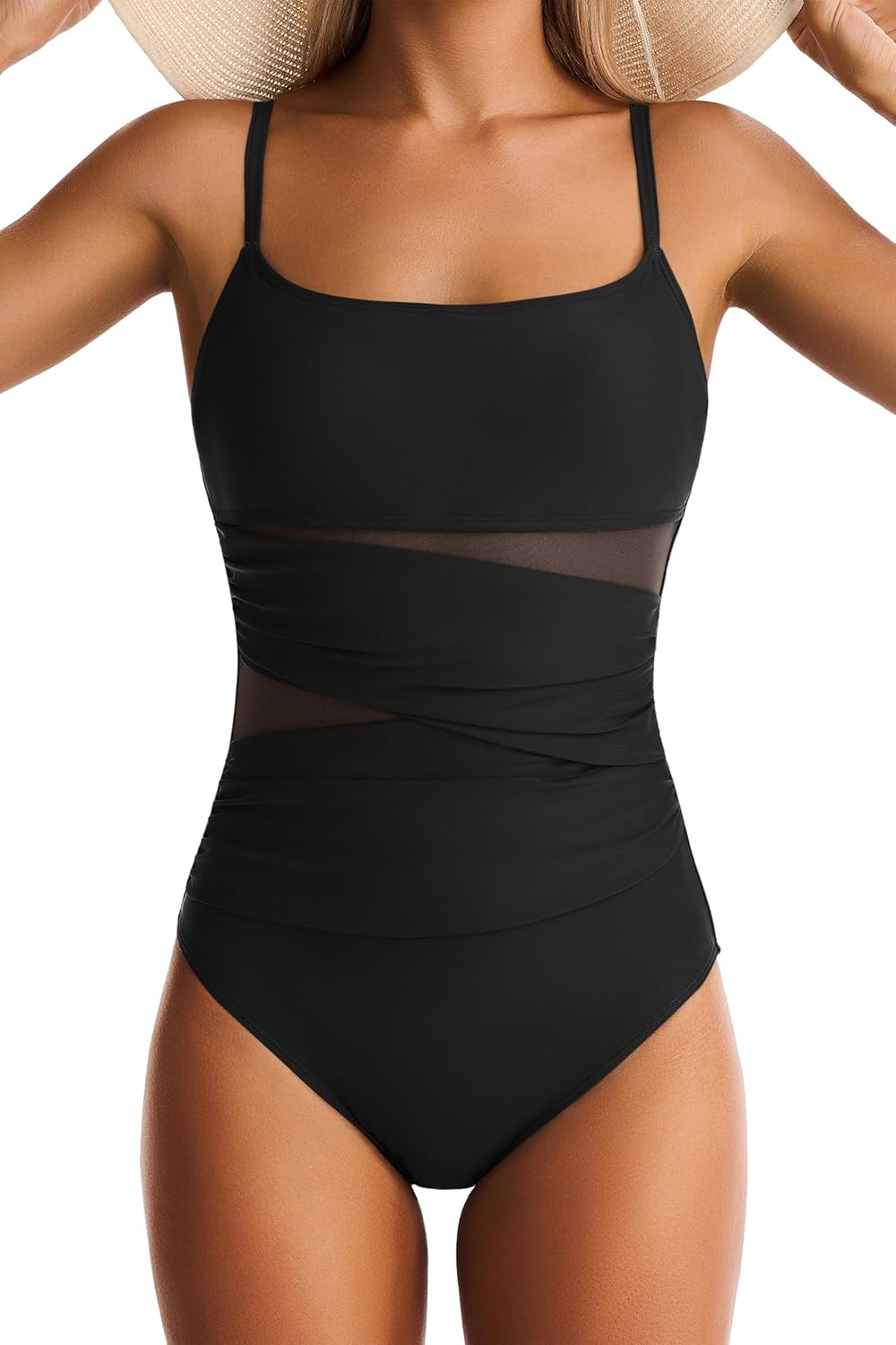 Skiennix One Piece Swimsuit for Women - Tummy Control & Push-Up Design | Slimming Square Neck Bathing Suit