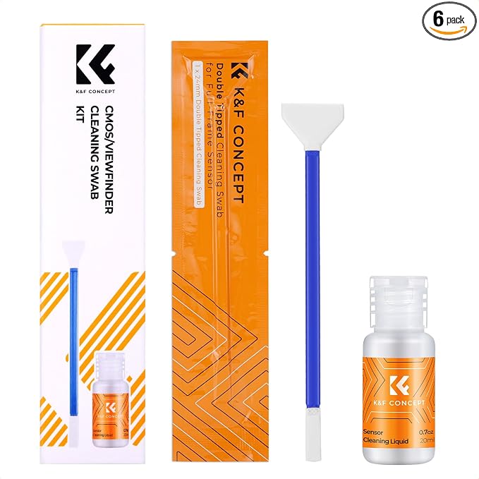K&F CONCEPT 2-1 24mm Full Frame Sensor Cleaning Swab, Viewfinder Cleaning Swab