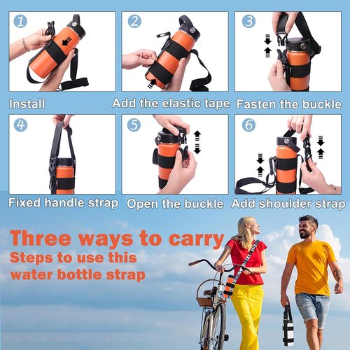 HEYSKAY Water Bottle Holder - Adjustable Sling for Owala FreeSip, Hydro Flask & Universal Bottles | Ideal for Walking & Hiking