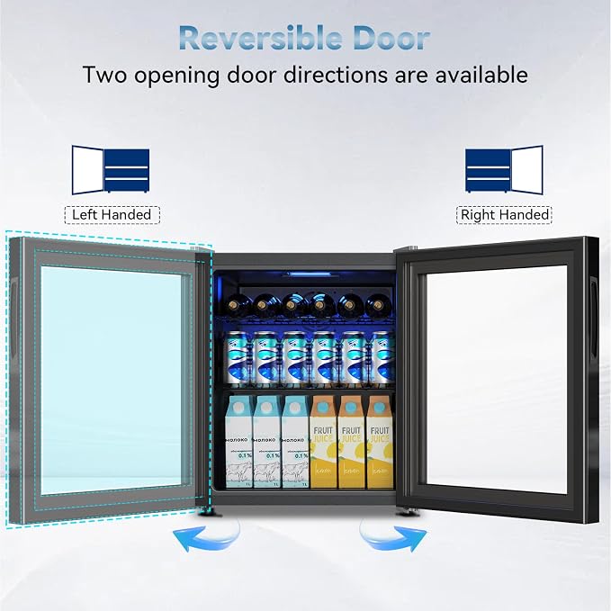 Velivi Mini Fridge with Glass Door-Small Fridge Desk Beverage Cooler for Beer Drinks 1.4 Cu.Ft Countertop Beverage Fridge with Adjustable Shelves, Led Light for Bedroom/Office/Dorm (Black) | Beer Drinks Fridge 1.4 Cu.Ft Countertop Beverage Fridge with ...