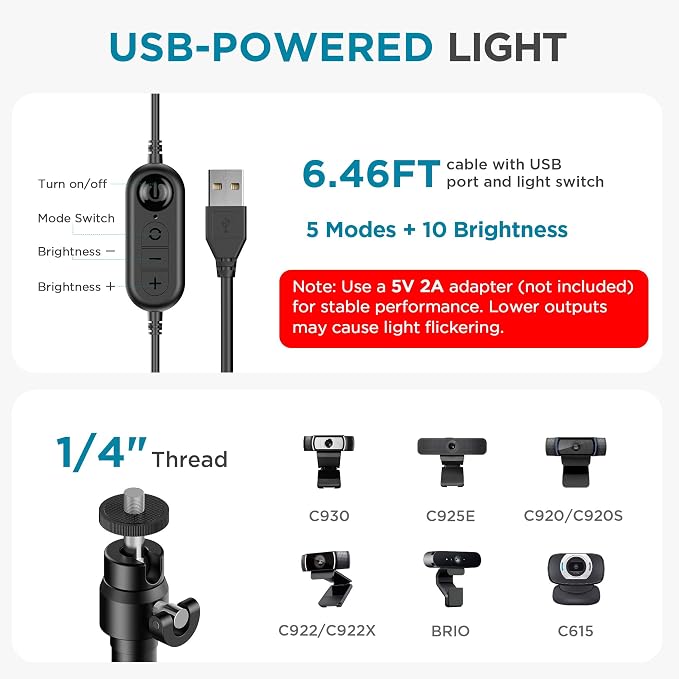 InnoGear Zoom Lighting for Computer, 50 Light Modes Video Conference Lighting