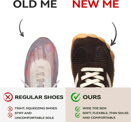 Barefoot Shoes | Women’s Casual Sneakers with Wide Toe Box - Lightweight & Breathable Unisex Hiking Shoes