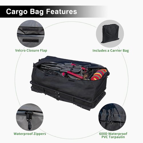 Leader Accessories Trailer Hitch Cargo Carrier Rack - 60"x24"x6" Folding Vehicle Basket for SUV, RV, Truck | 500 lbs Capacity