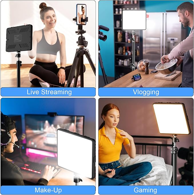 ALTSON 2 Packs Video Light Kit, LED Studio Light, 2700-6500K Dimmable