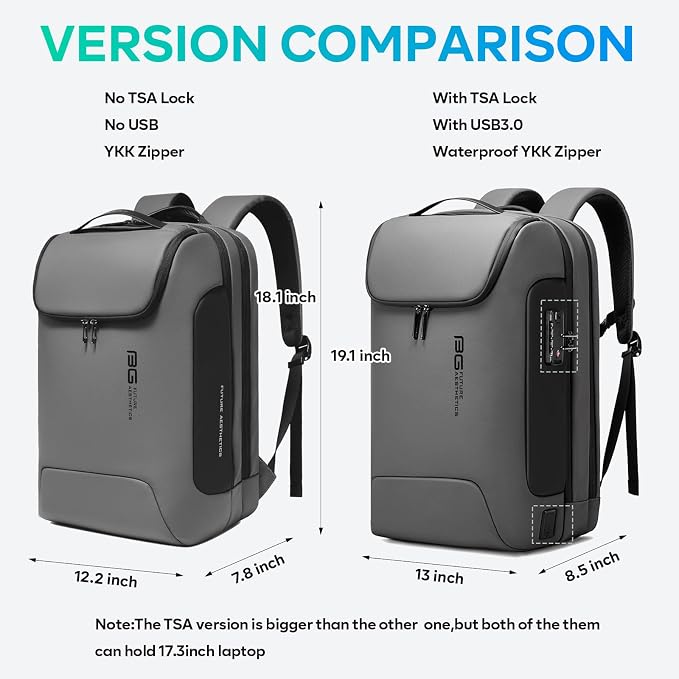 BANGE Business Travel Backpack, Waterproof Fashion Tech Backpacks, Laptop