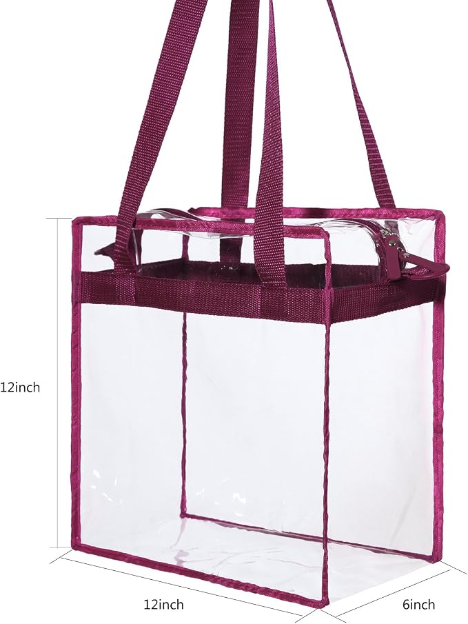 BAGAIL Clear Bags 12x6x12 Stadium Approved Clear Tote Bag