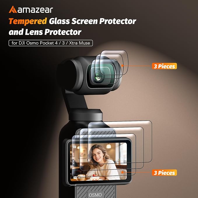 AMAZEAR Lens Screen Protector for DJI Osmo Pocket 4/3 / Xtra Muse, Pocket4