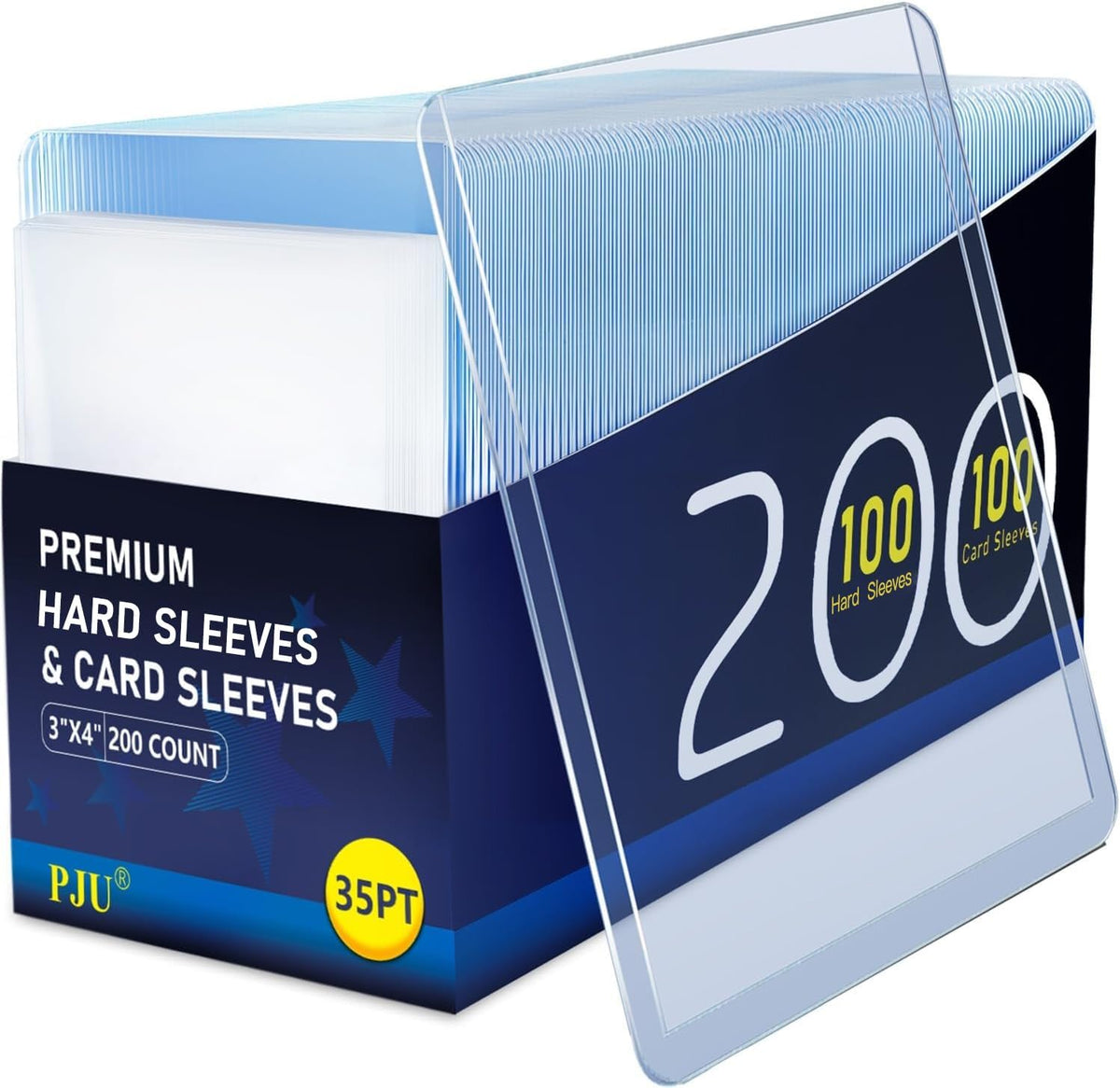 Skiennix Premium Baseball Card Sleeves - 200 Hard Plastic Protectors for Trading Cards | 3"x 4" Size