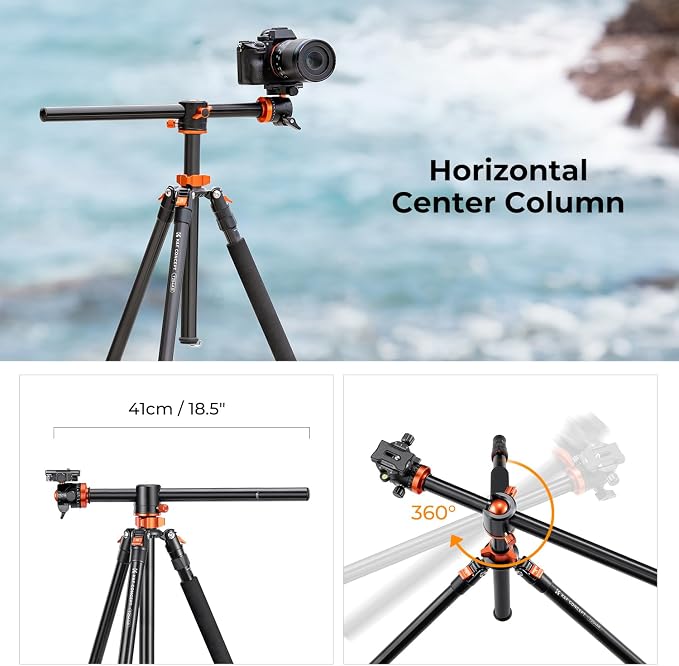 K&F CONCEPT 94 Inch Camera Tripods 4 Section Ultra High Aluminum Professional