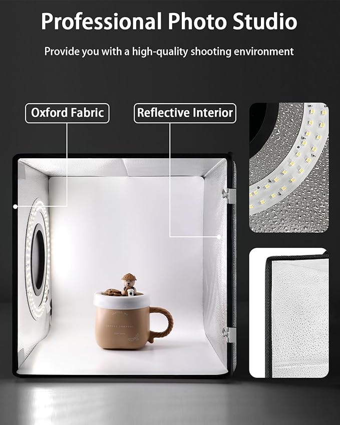 DUCLUS Light Box Photography, Portable Photo Studio Booth Box, 6 Backdrops