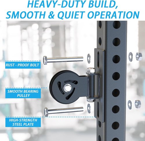 J Bryant Pulley System for Power Rack - Heavy Duty Cable Pulley Attachment for 2x2, 2x3, 3x3 Racks
