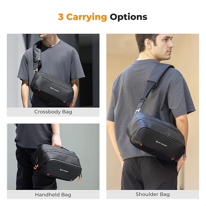 K&F CONCEPT Storage Sling Bag, Vlog Photography Camera Bag, Portable Carrying