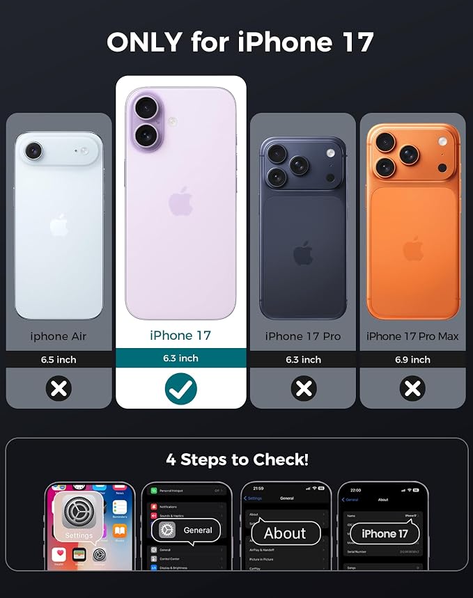 Goton for iPhone 17 Case with Privacy Tempered Glass Screen Protector & Camera
