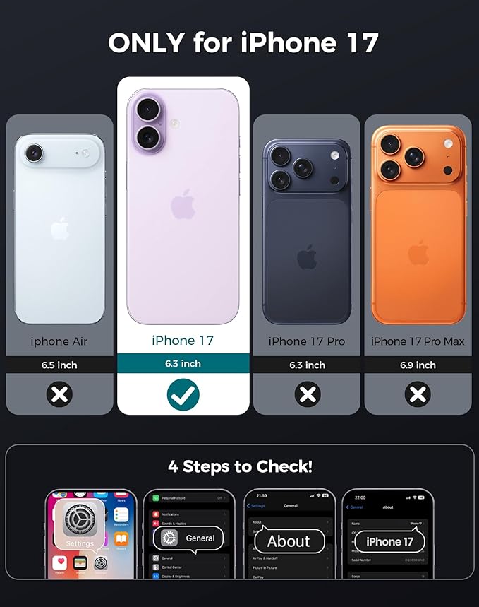 Goton for iPhone 17 Case with Privacy Tempered Glass Screen Protector & Camera