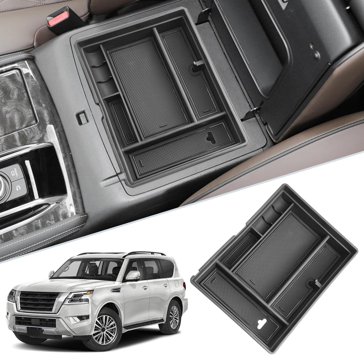 SKTU for 2024 2025 2026 Buick Envista Accessories Center Console Organizer 2024 2025 2026 Envista Insert ABS Materials Tray 2024 2025 2026 Envista Accessories Console Tray (Red)