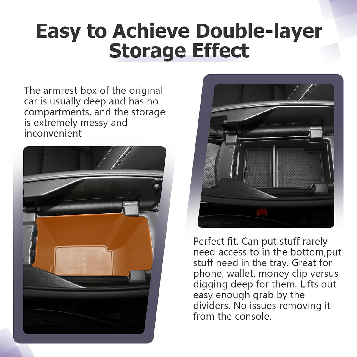 LUWU 2025 2026 Envision Center Console Organizer Compatible with 2024 2025 2026 Buick Envision Accessories Armrest Console Organizer Armrest Organizer Insert Tray