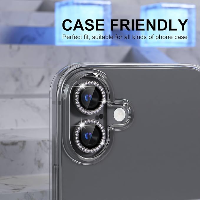 Choiche Compatible for iPhone 16 /iPhone 16 Plus Camera Lens Protector Bling