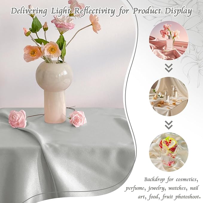 RUDONG M Satin Photography Backdrop 3.3x2.5ft