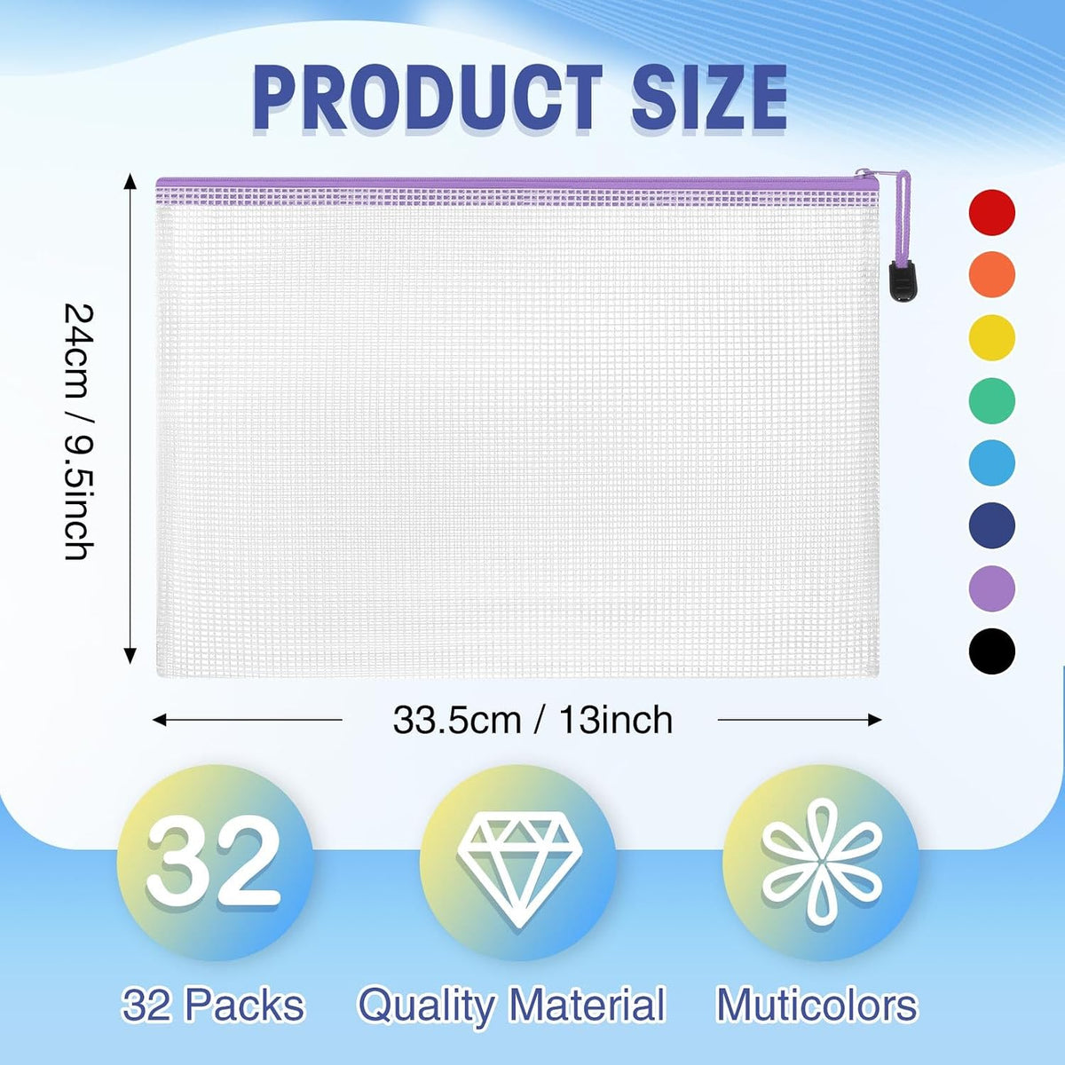 Jetec 32 Mesh Zipper Bags Bikini, Sweet Color, 13 x 9.5 Inch, 32 Pcs