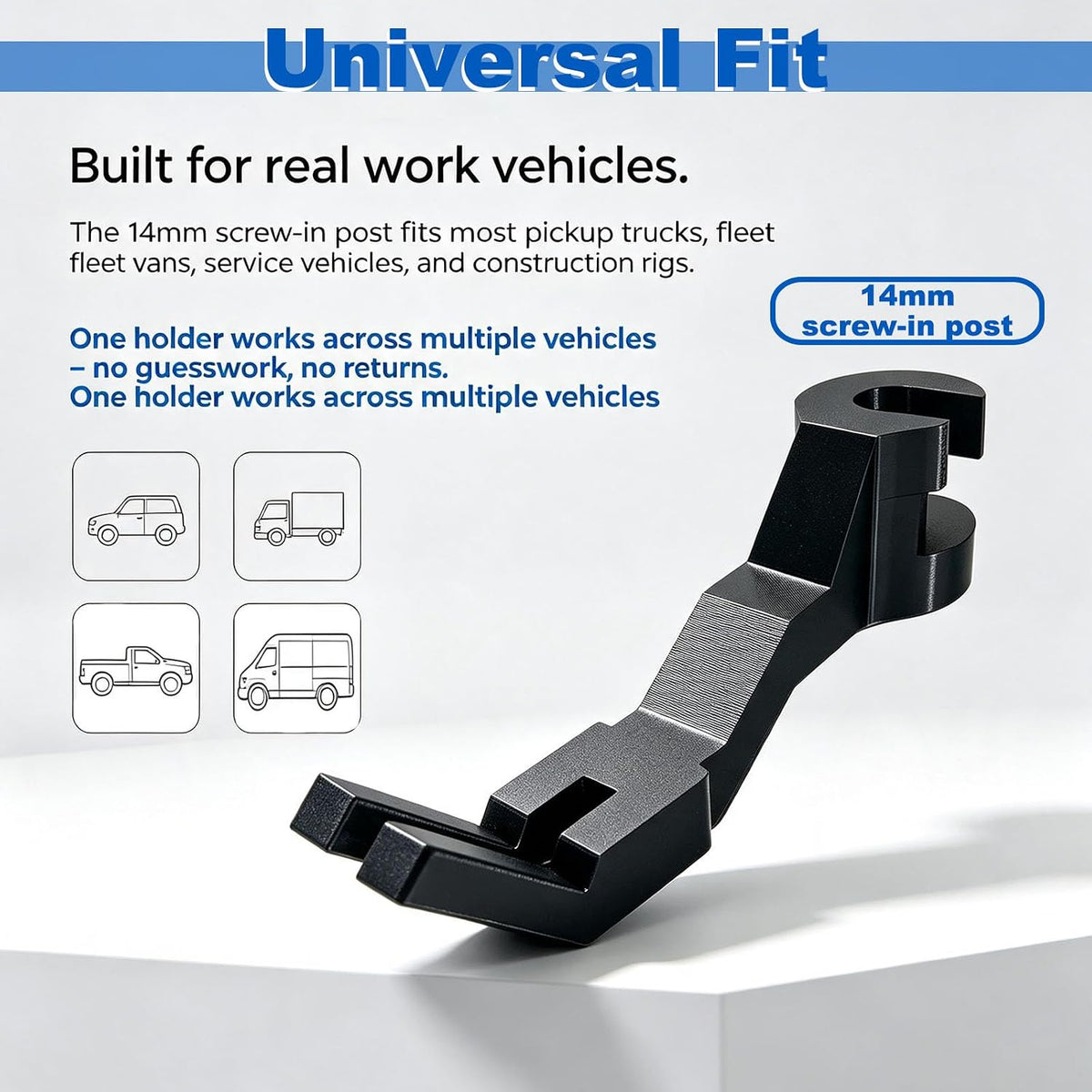 2 Pack Hard Hat Holder – Quick-Install Truck Headrest Hook(Black)