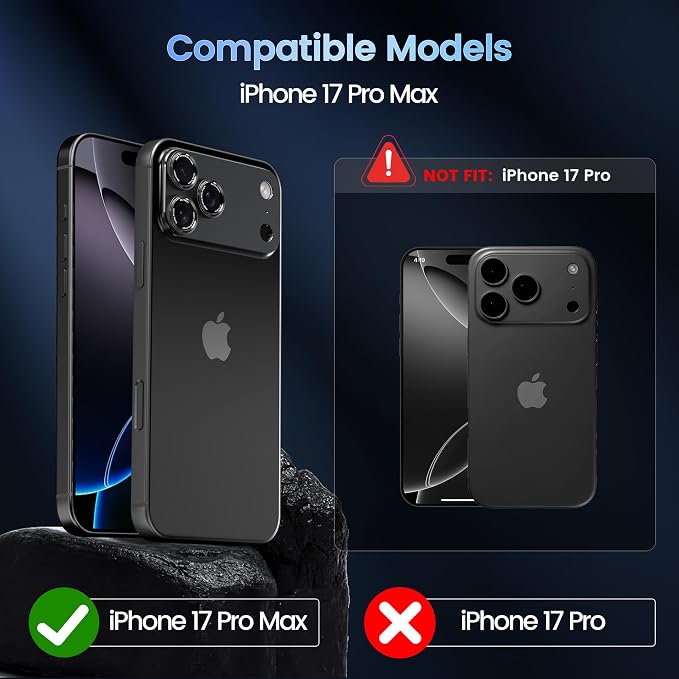 CACOE Camera Lens Protector for iPhone 17 Pro Max