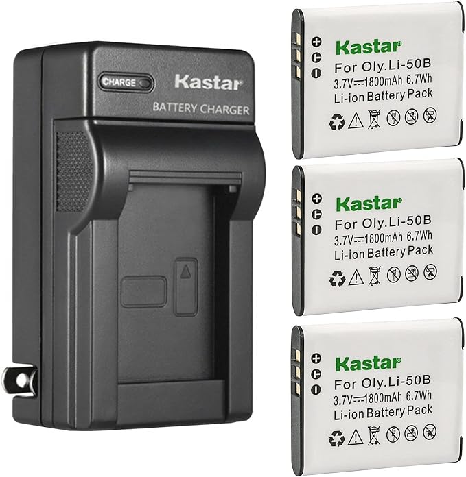 Kastar 3-Pack Battery and AC Wall Charger Replacement