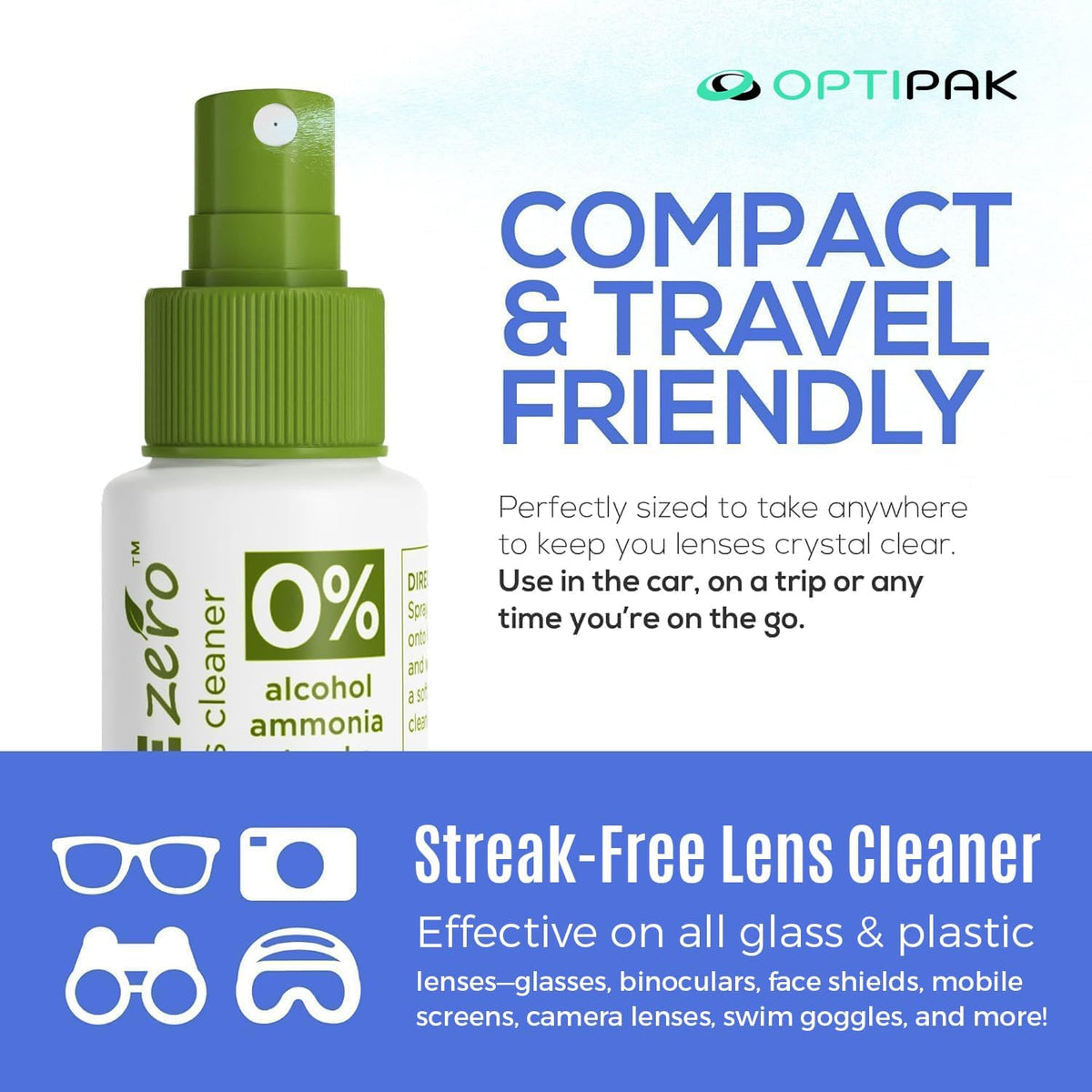 Sparkle Anti-Reflective Eco Friendly Lens Cleaner Spray Kit |(2x) 4oz + (2x) 1oz Glasses Cleaner Bottle + (4x) Microfiber Cloth for Eyeglasses, Lenses, Screens and Sunglasses Cleaning Kit(8 Piece Set)