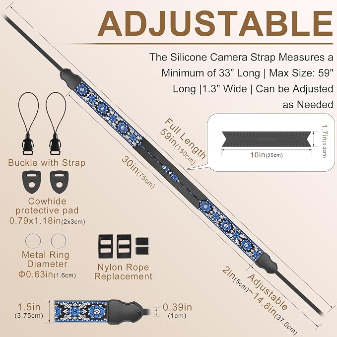 FIEIL Neck Strap Silicone Camera Straps